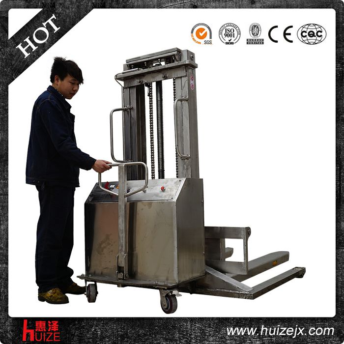 不銹鋼寬腿半電動堆高車 不銹鋼寬腿半電動堆高車